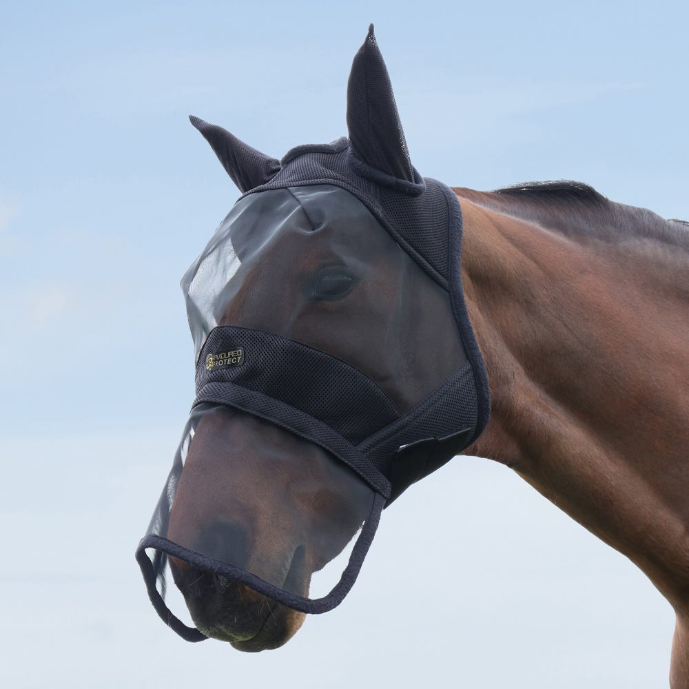 Hy Equestrian Armoured Protect Full Mask with Ears and Nose  image 2